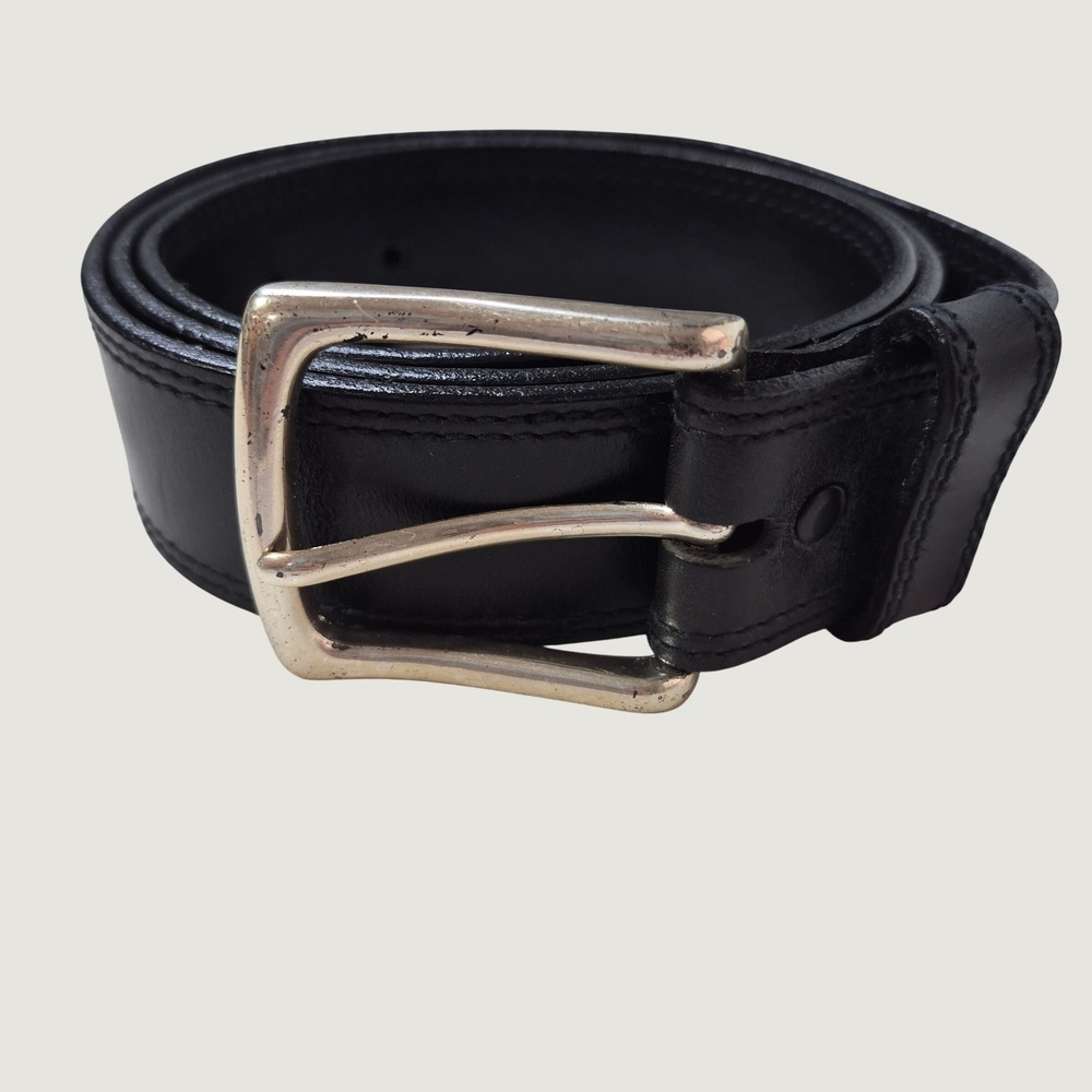 Red Wing Shoes Belt Men 38 Black Leather Workwear Heritage Solid Brass USA 96510